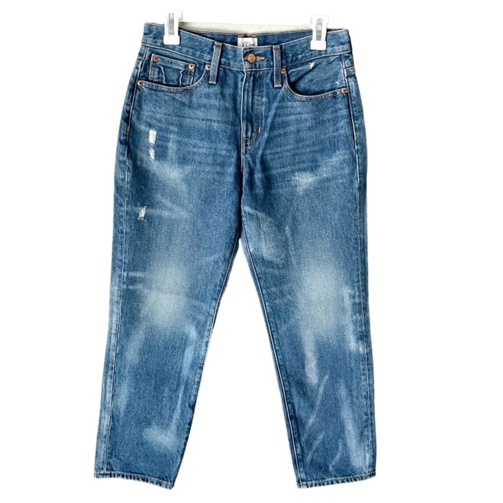J. Crew Jeans Women's 26 Slouchy Boyfriend in Barn Wash Distressed Faded AX104